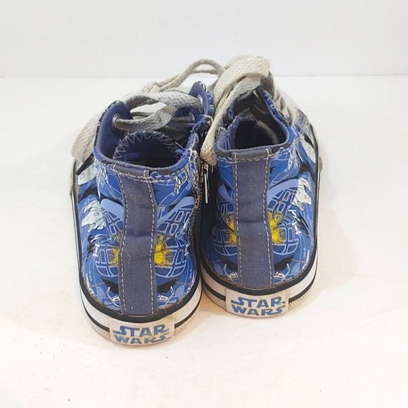 SKECHERS | STAR WARS Boys High Top Sneakers Blue White Size 9 - Picture 4 of 8